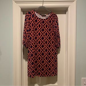 Hourglass Lilly navy and coral dress size Small